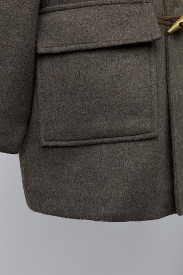 WOOL BLEND DUFFLE COAT - Taupe grey by Zara - Image 5