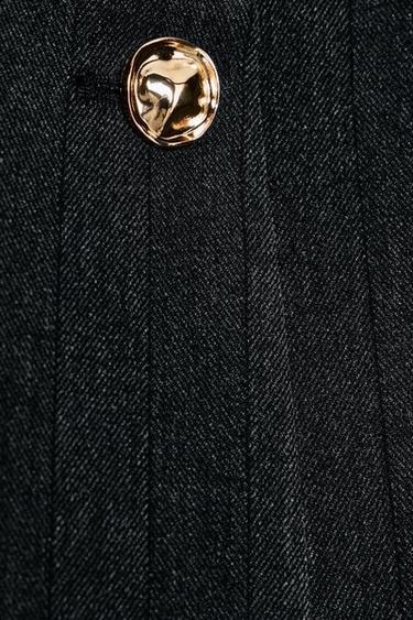 GILET PEPLUM À CHEVRONS AVEC CEINTURE - Gris anthracite de Zara - Image 7