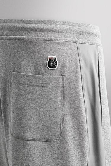 SHORT BRODÉ À BANDES 9" - Gris chiné de Zara - Image 9