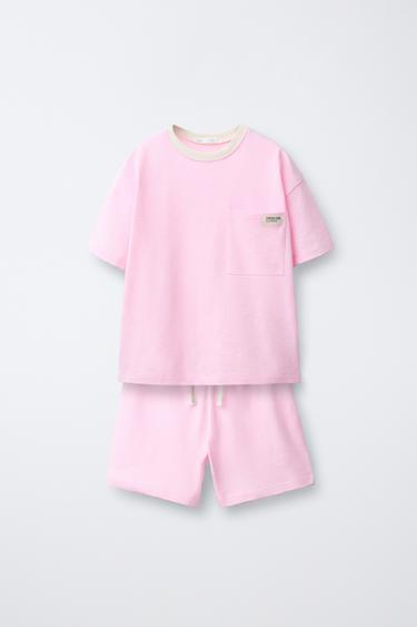 AGES 6-14/ PLAIN POCKET PYJAMAS - Pink by Zara