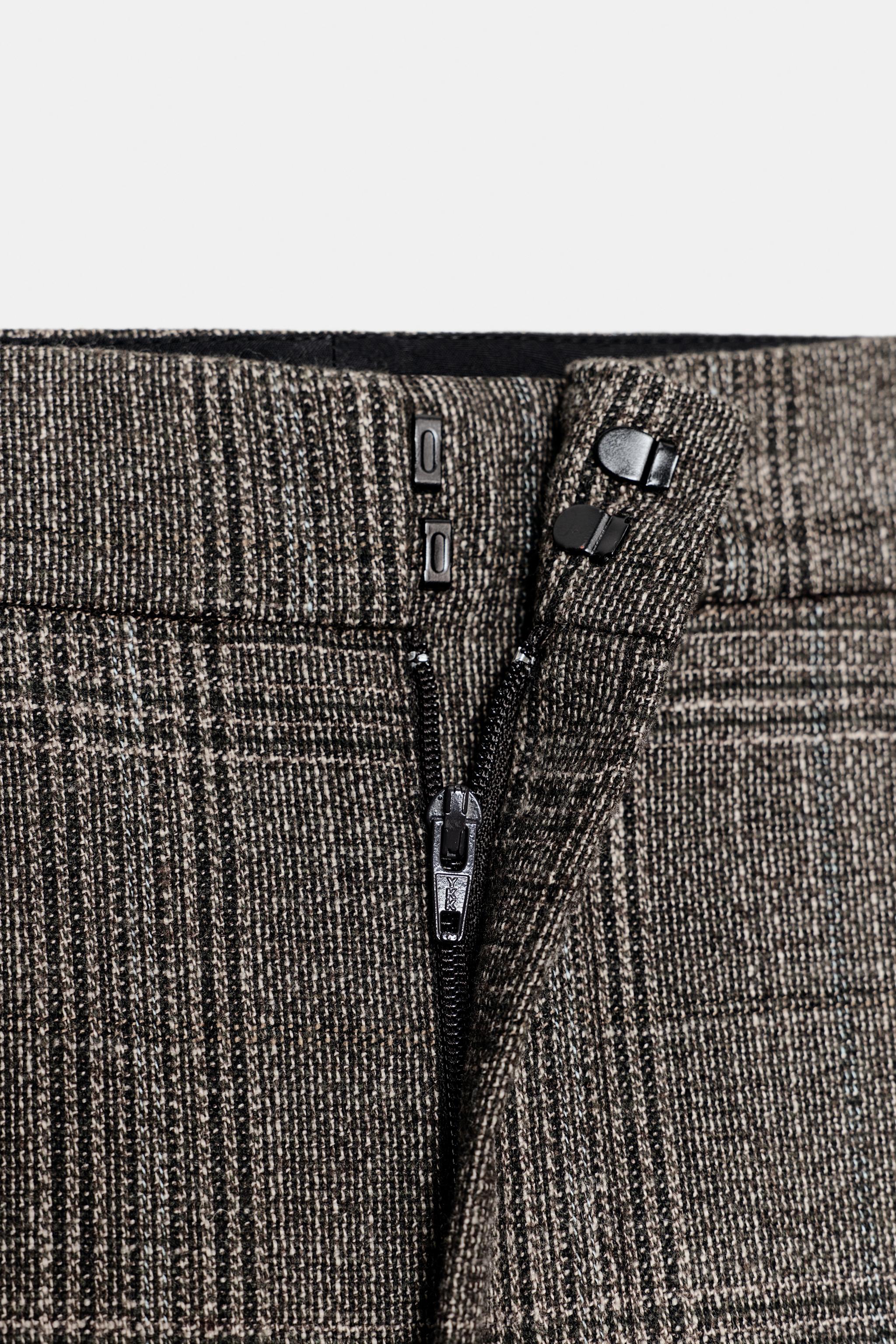 CHECKED WOOL BALLOON PANTS ZW COLLECTION