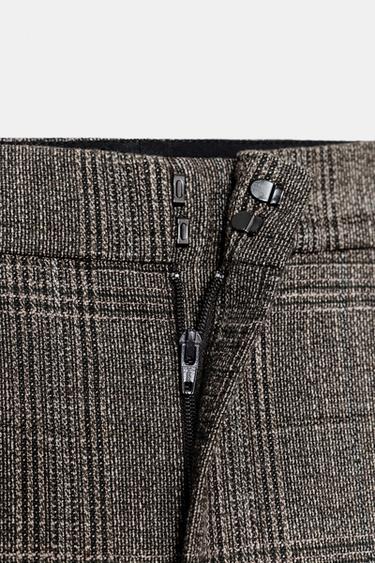 ZW COLLECTION CHECKED BALLOON TROUSERS WITH WOOL - Brown marl by Zara - Image 7