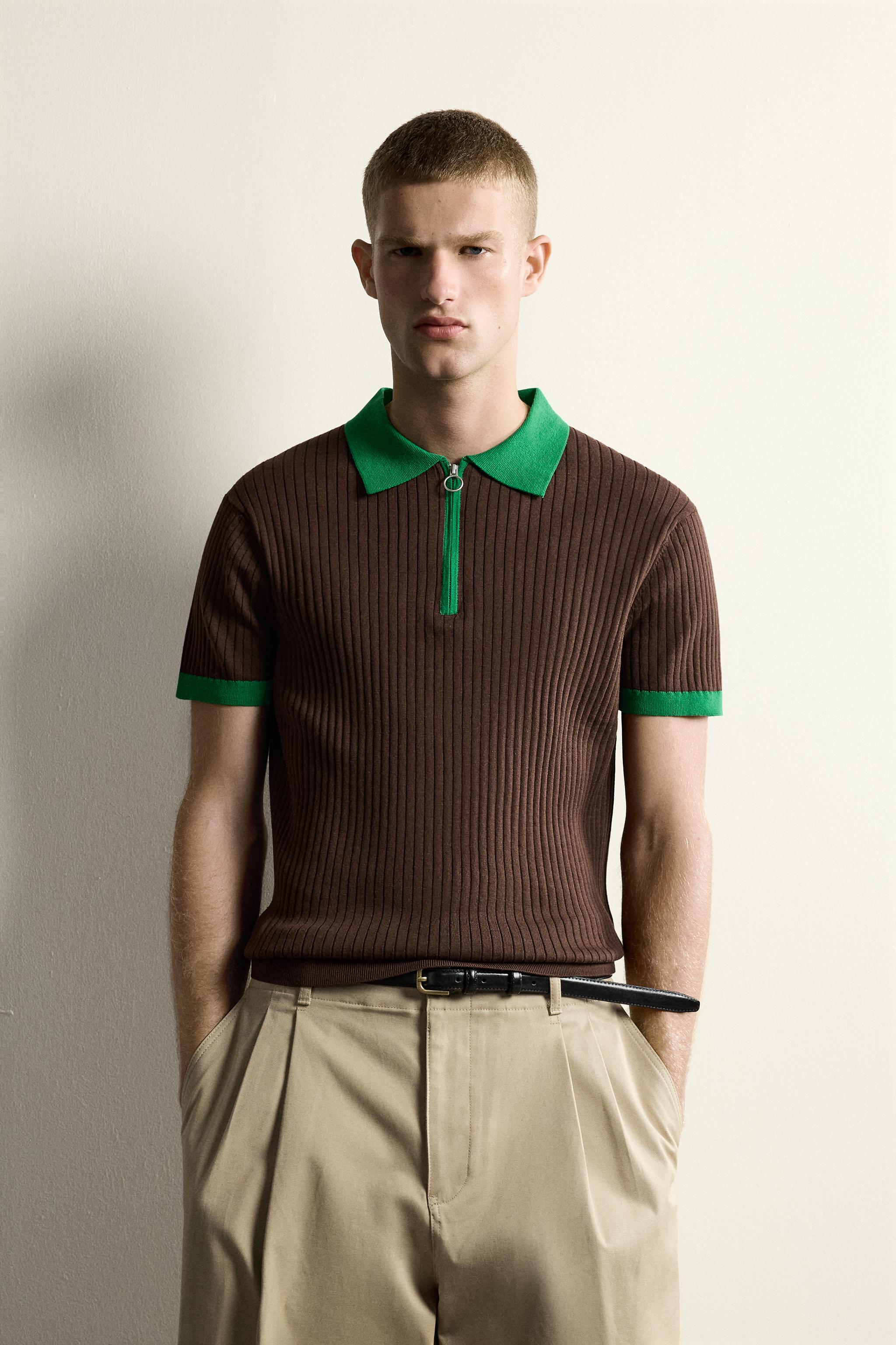 POLO EN MAILLE COLOR-BLOCK À ZIP