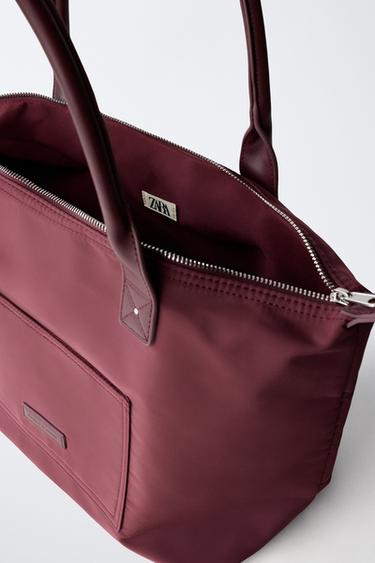 SHOPPER NYLON CHARM OSITO - Granatrot von Zara