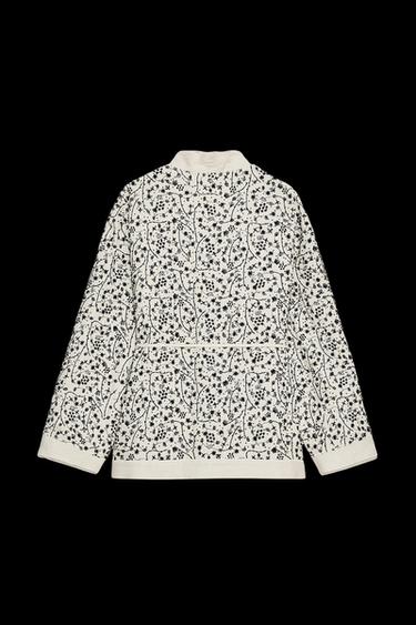 ZW COLLECTION EMBROIDERED KIMONO WITH LINEN - Beige by Zara