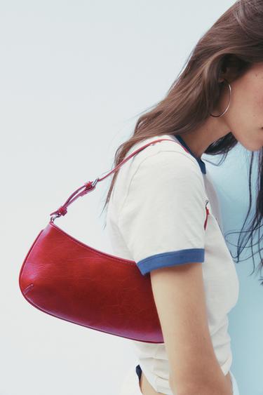 CRACKLED EFFECT BAG - Red by Zara - Image 1
