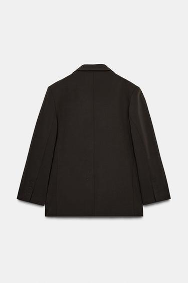 VESTE OVERSIZE À BOUTONNAGE CROISÉ - Aubergine foncé de Zara - Image 6