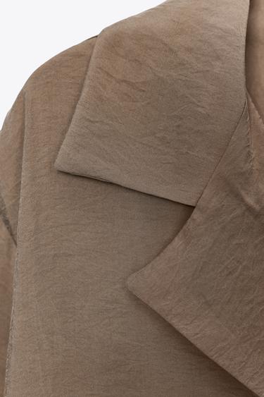 BLOUSE FLUIDE MANCHES COURTES - Marron / Taupe de Zara - Image 6
