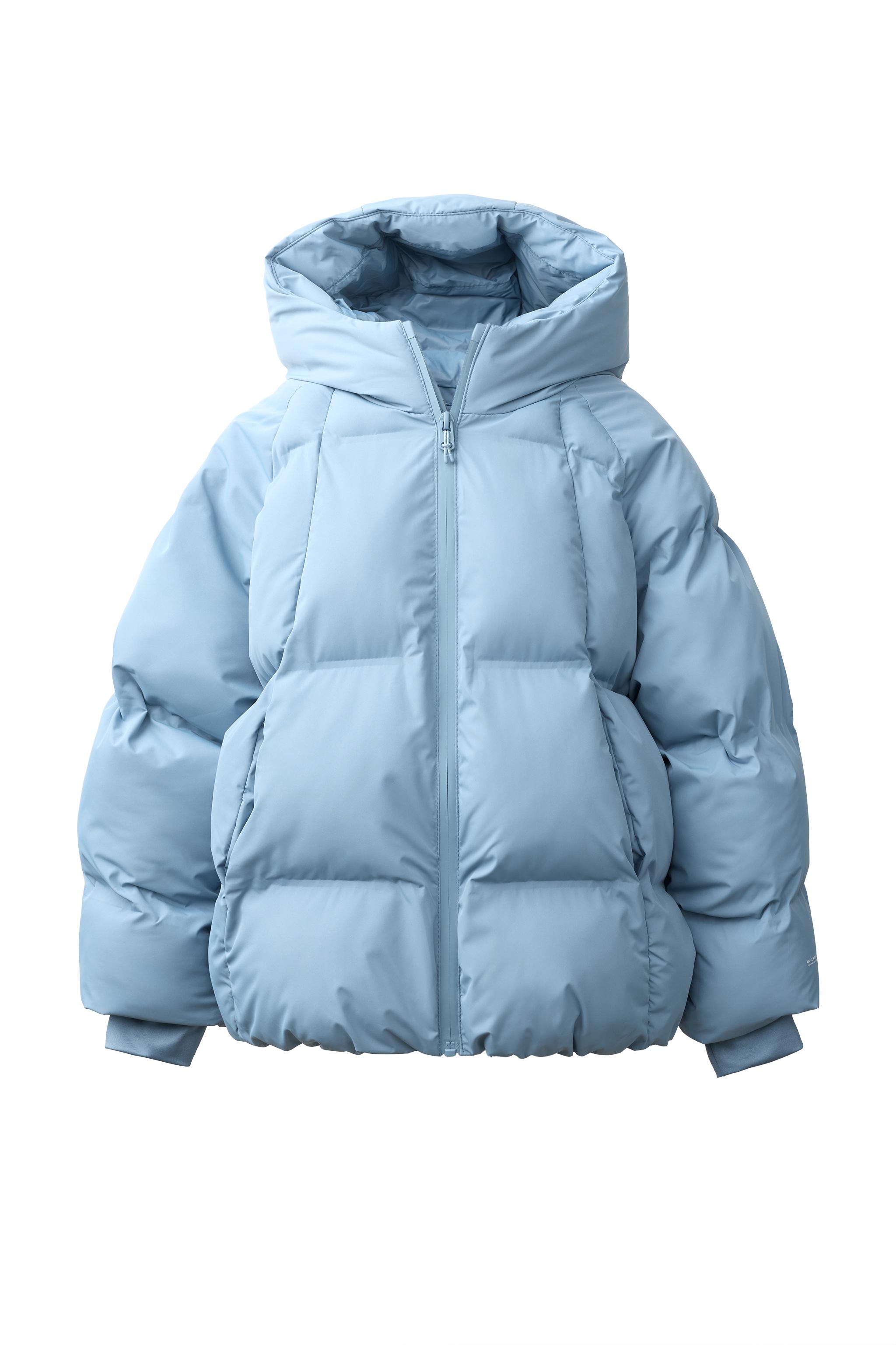 WATER REPELLENT PUFFER HOODIE JACKET - Sky blue | ZARA United States
