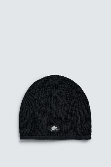 BONNET EN MAILLE 100% LIN PUKAS SURF X ZARA - Bleu marine de Zara