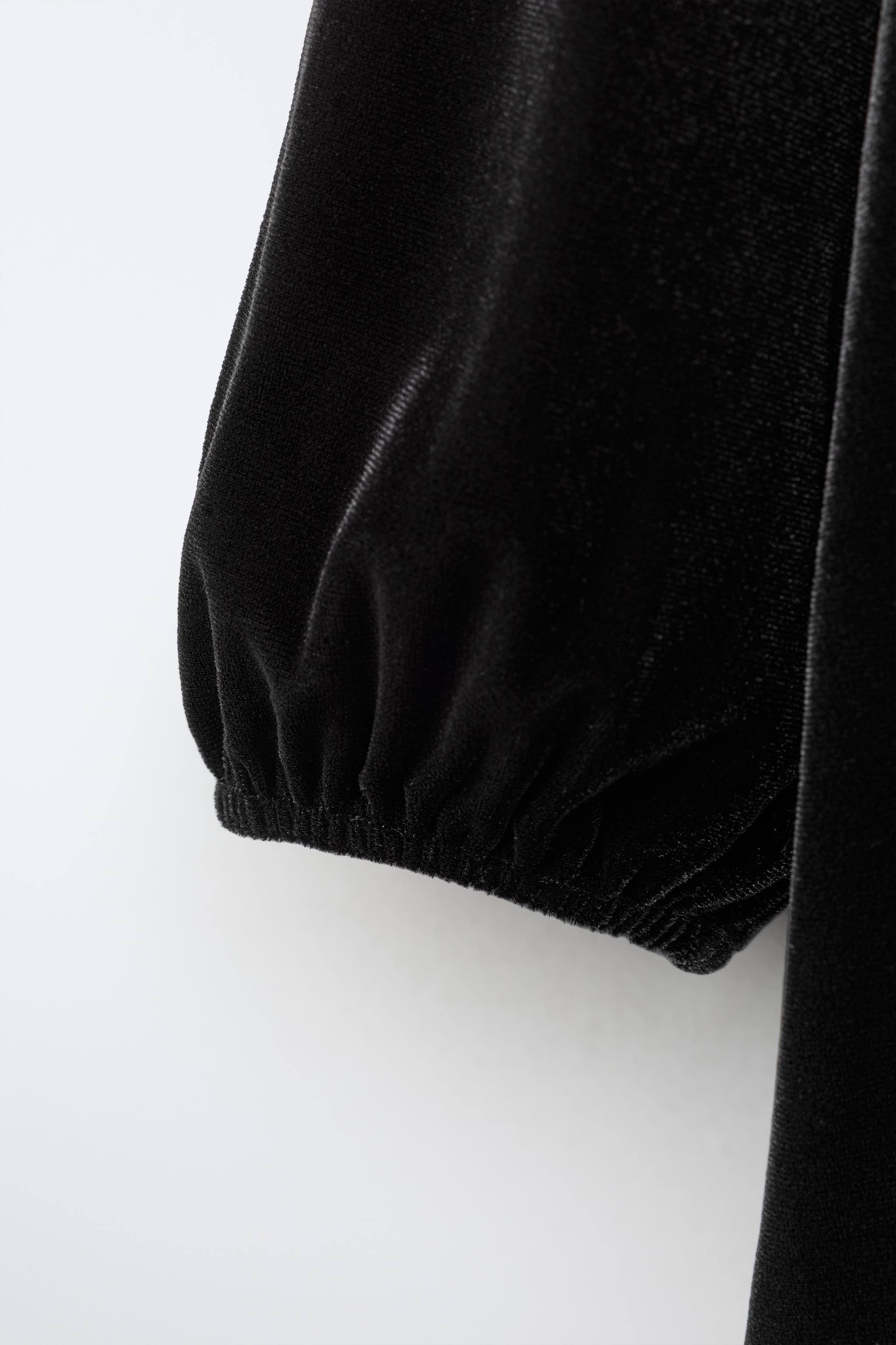 ROBE VELOURS COL CROCHET