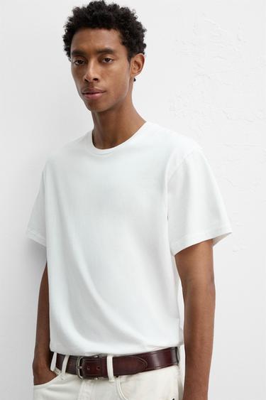 WASHED SLIM FIT T-SHIRT - White by Zara - Image 5