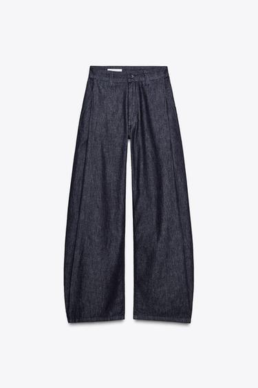 BALLOON TROUSERS WITH DARTS - Dark indigo by Zara - Image 7