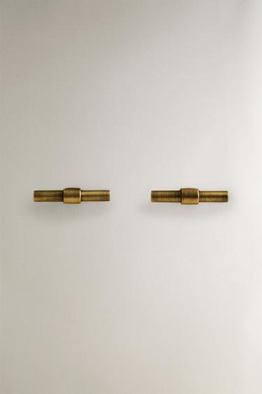 SET OF GOLD METALLIC KNOBS (SET OF 2) — Golden 1