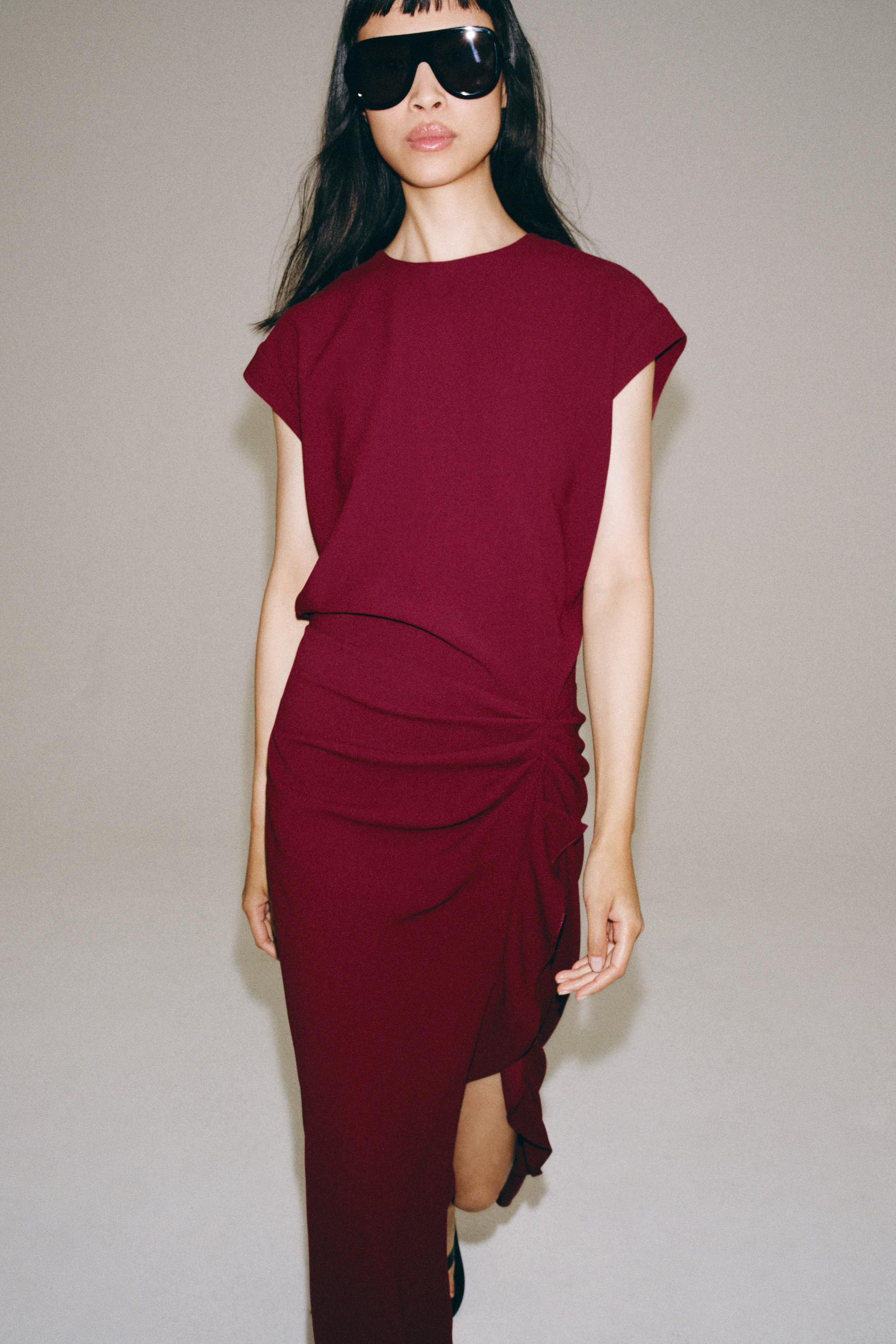 ZW COLLECTION Ruffled MIDI DRESS