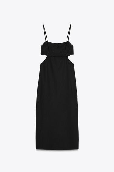 VESTIDO BORDADOS CUT OUT - Negro de Zara