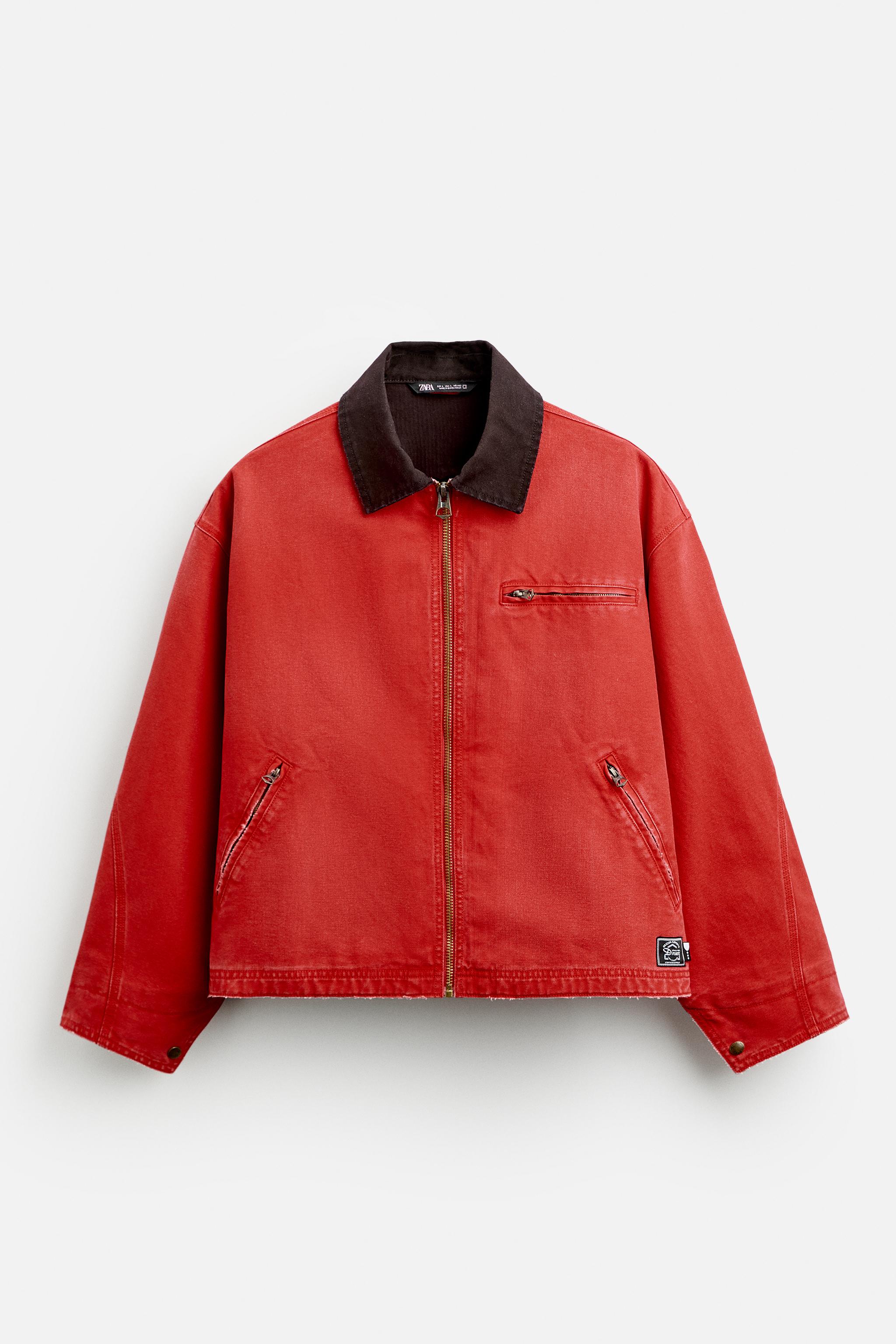 Chamarra roja zara hombre sale