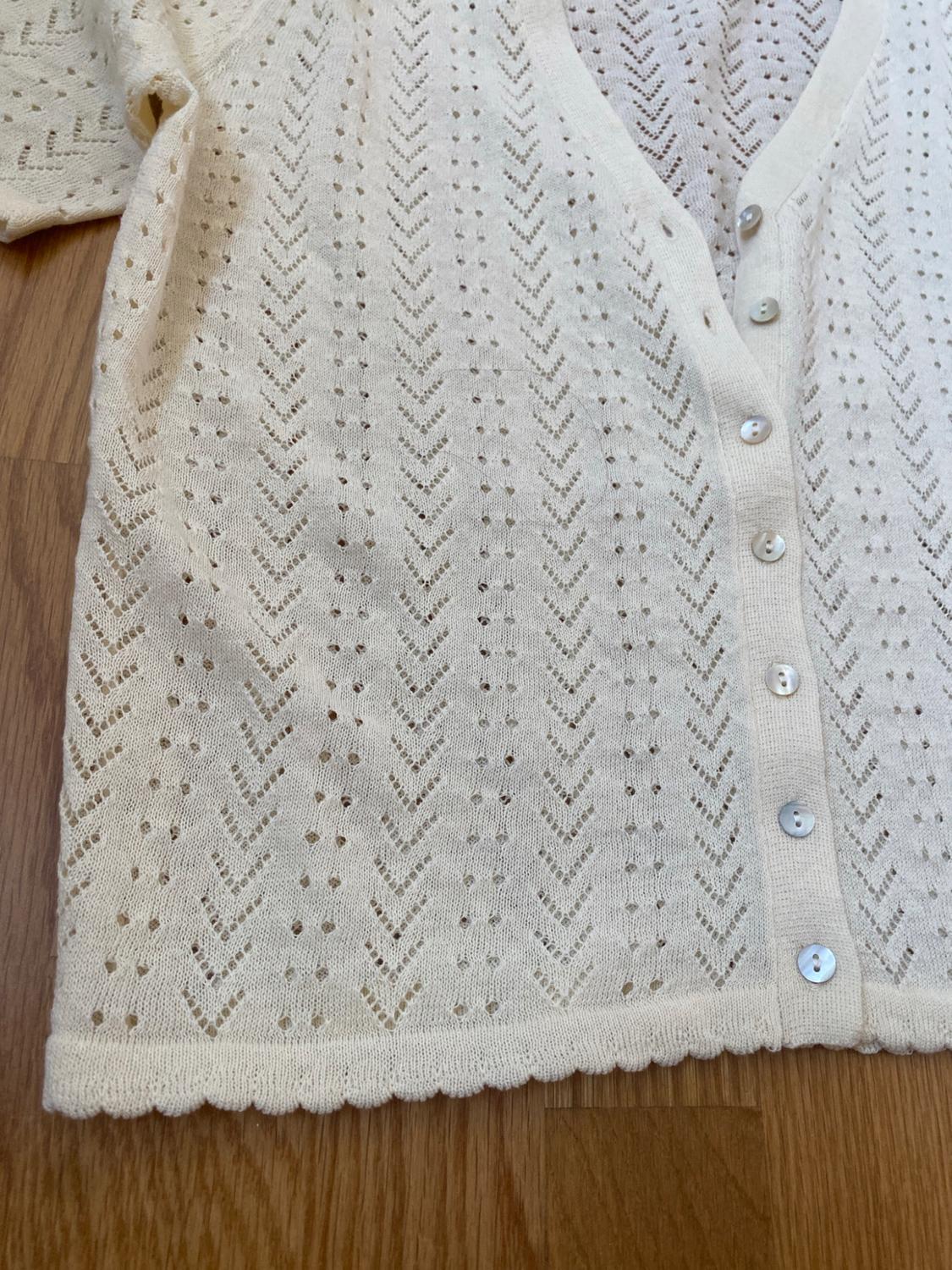 POINTELLE SHORT SLEEVE CARDIGAN - Image 4
