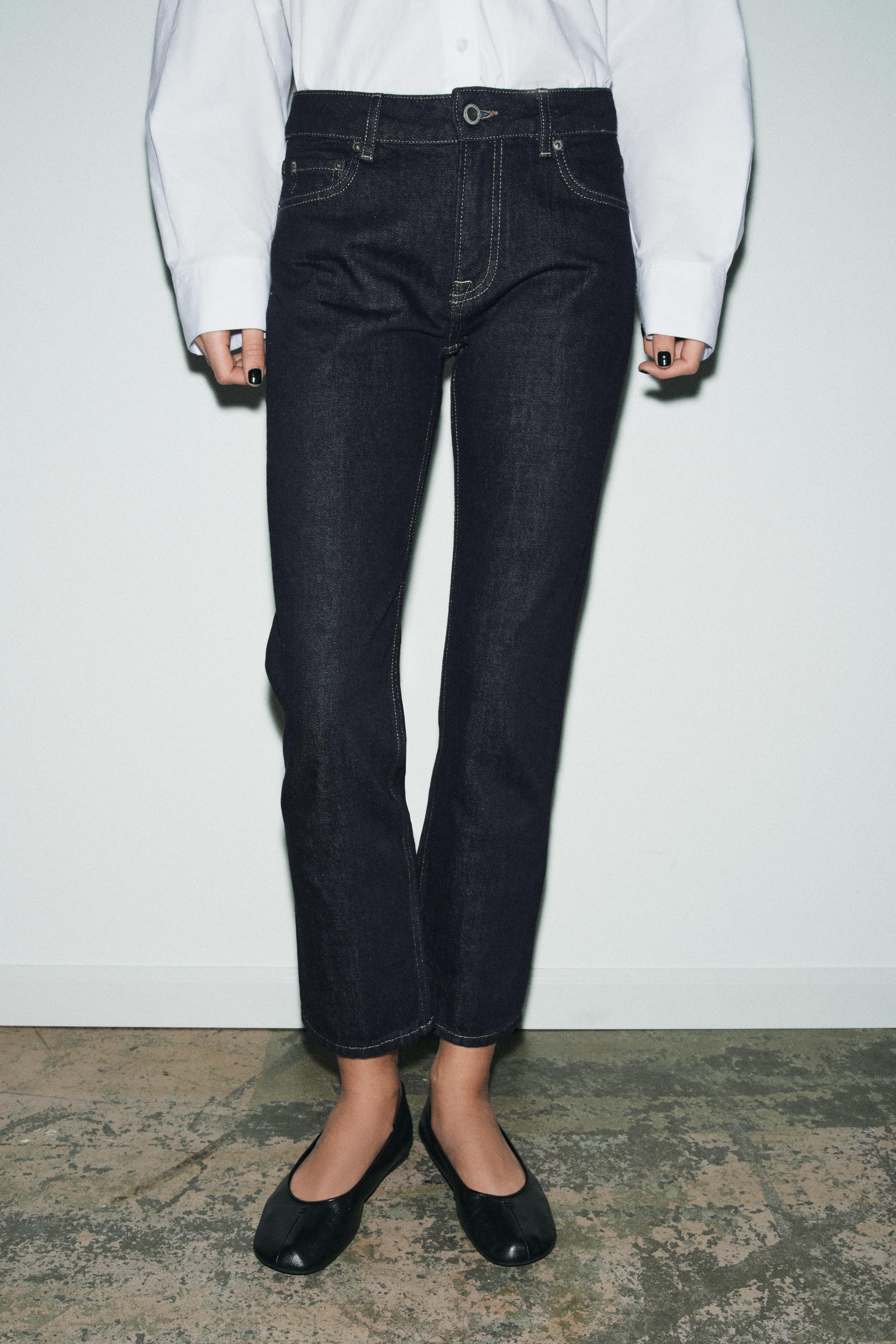 JEANS ZW COLLECTION CIGARETTE CINTURA MÉDIA - Azul | ZARA Brasil