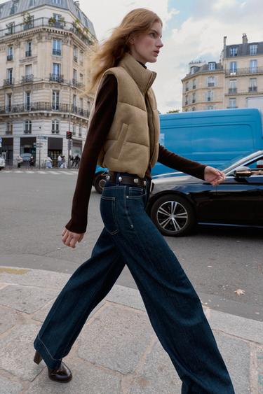 SHORT KNITTED PUFFER GILET - camel by Zara - Image 2