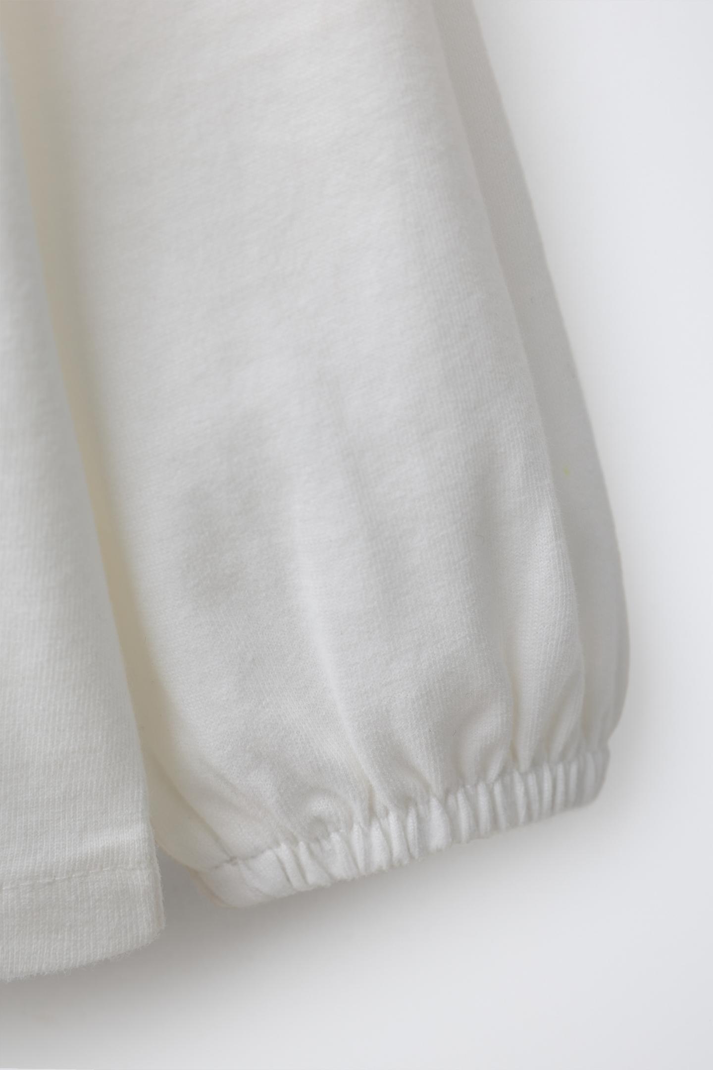 Детский топ Zara Embroidered Contrast Collar Top, цвет: Устричный белый — фото 4