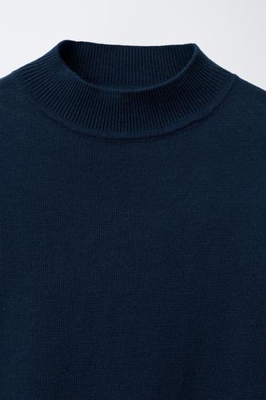 FINE KNIT HIGH NECK SWEATER - navy by Zara - Image 2