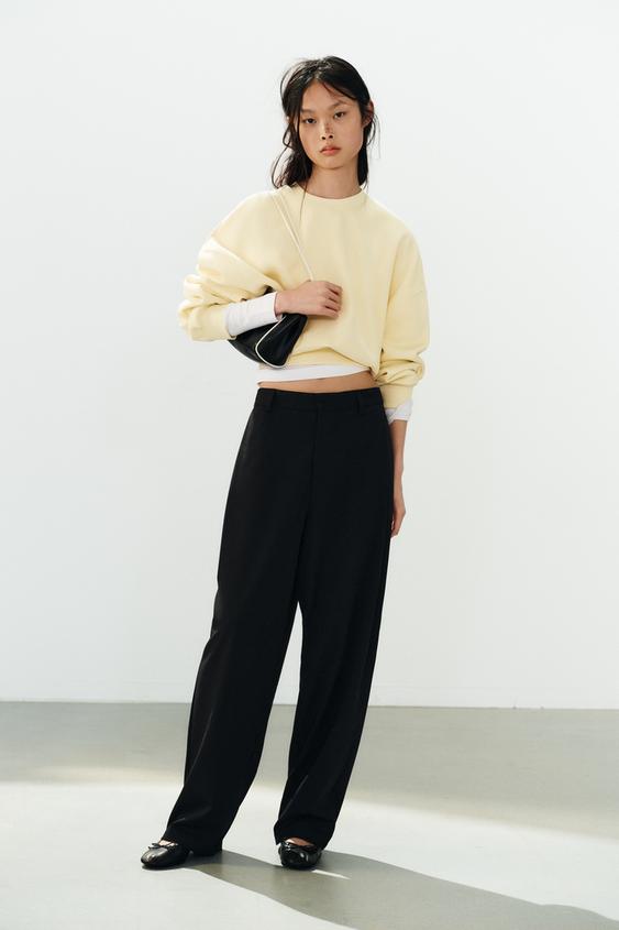 SUDADERA FELPA BÁSICA - Amarillo de Zara - Imagen 0