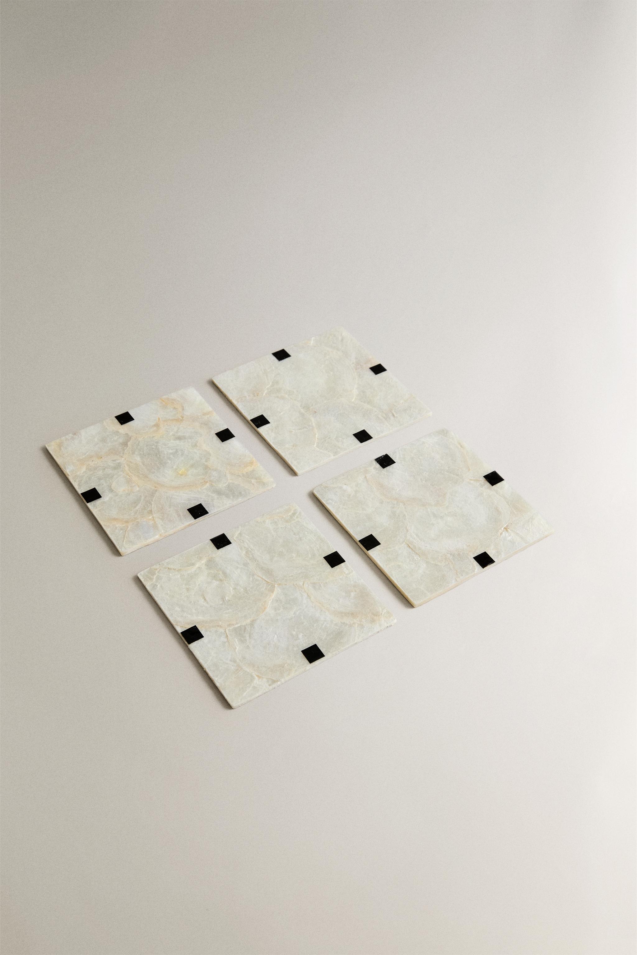 MOTHER-OF-PEARL COASTER PACK (PACK OF 4)