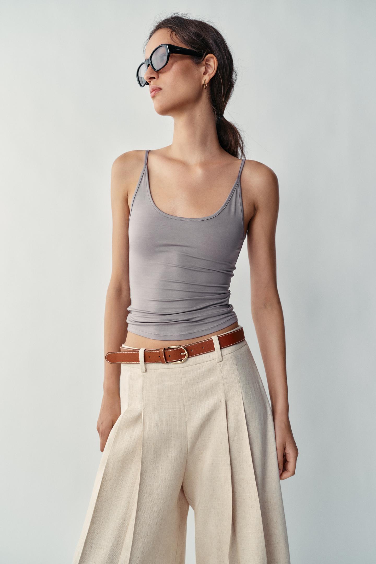 Женские шорты Zara Long Belted, цвет: Светлый бежевый — фото 3