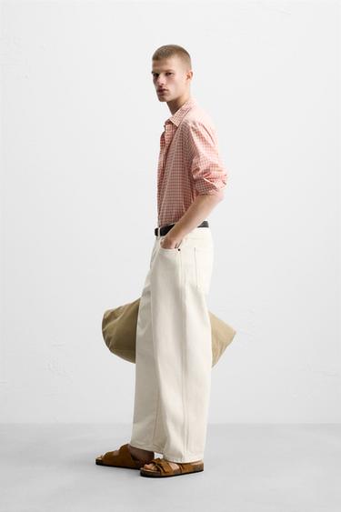 COTTON/VISCOSE CHECK SHIRT - Pink by Zara - Image 3