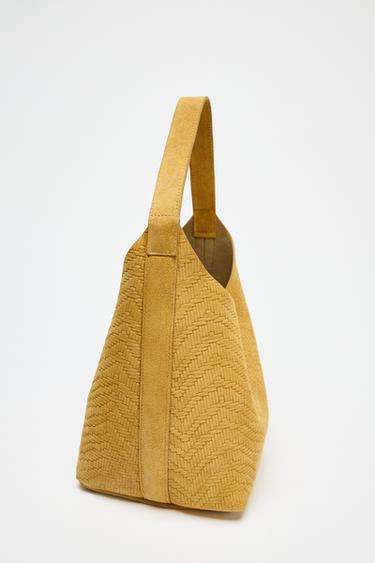 BRAIDED SPLIT SUEDE BAG - Yellow by Zara - Image 7