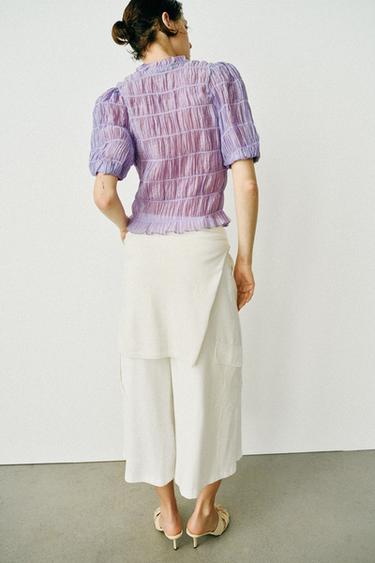 BLOUSE NID D'ABEILLE - Lilas clair de Zara - Image 4