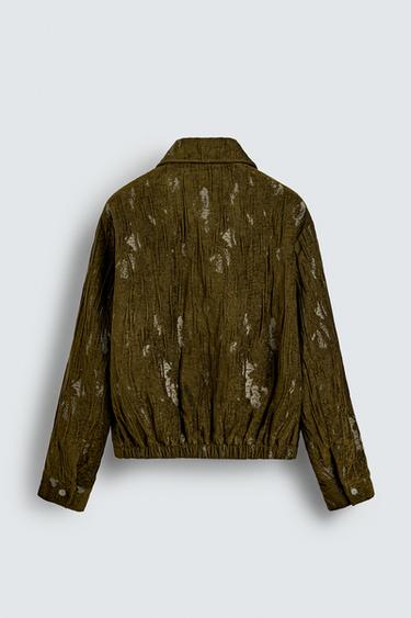TEXTURED JACQUARD JACKET - Green marl by Zara - Image 8