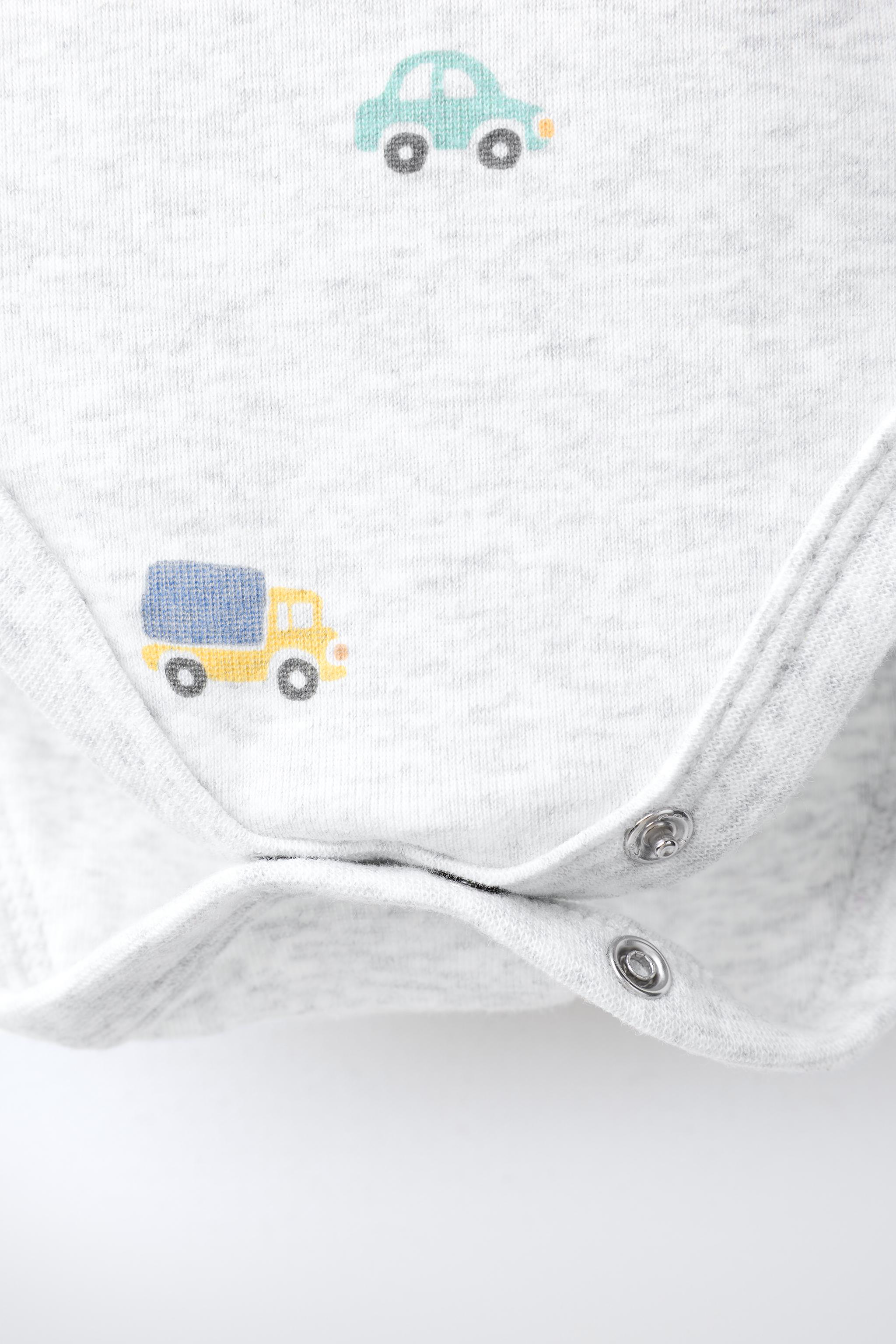 FIVE-PACK CAR PRINT BODYSUITS
