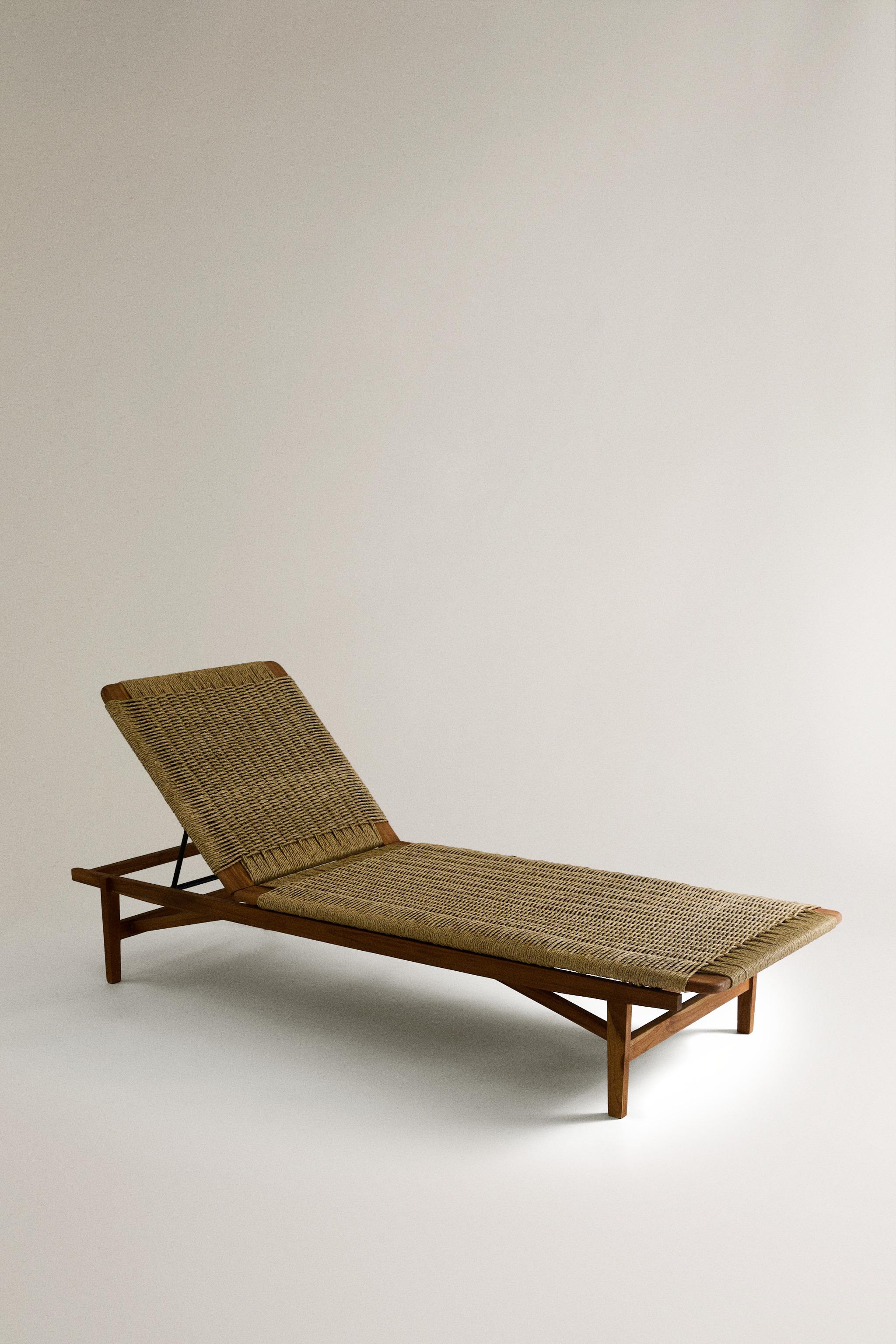 OUTDOOR TEAK LOUNGER - Light beige | ZARA United States