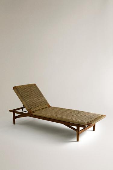 Zara OUTDOOR TEAK LOUNGER - Light beige - Image 0