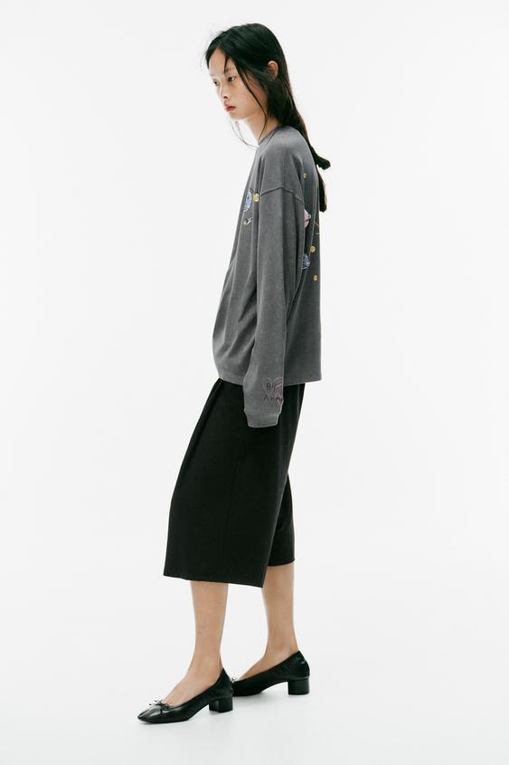 LONG PLEATED BERMUDA SHORTS - Black by Zara - Image 0