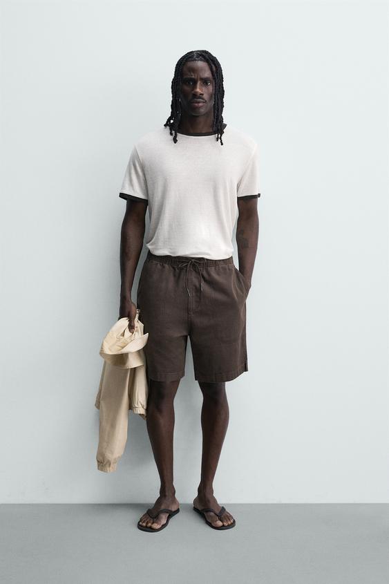 برمودا RELAXED FIT بتأثير مغسول - بني الخاص بـ Zara - صورة 0