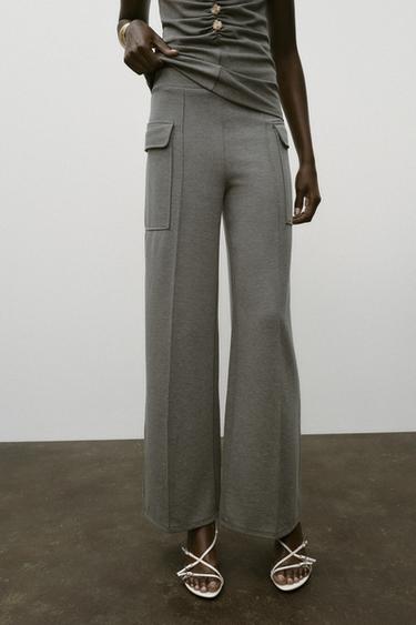 PANTALÓN PIQUÉ BOLSILLOS - Gris antracita de Zara
