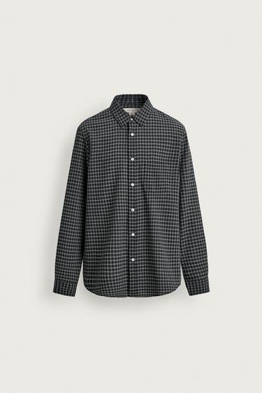 CAMISA CUADROS CON LANA ORIGINS - Multicolor de Zara