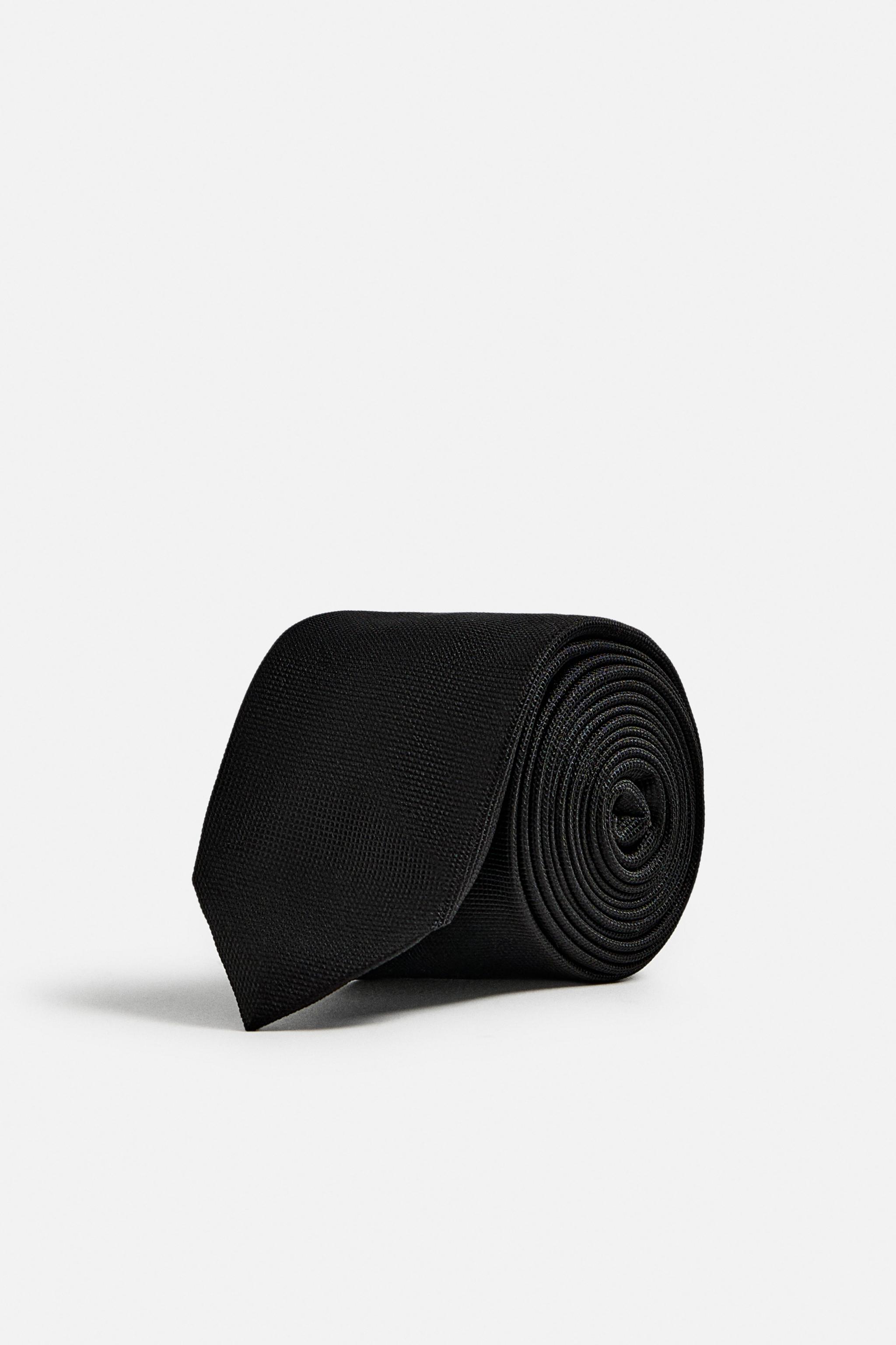 10 Cravatte Uomo Con Cerniera – Colore Nero, Larghezza 3 7/8”, Materiale Poliestere, Lisce E Regolabili