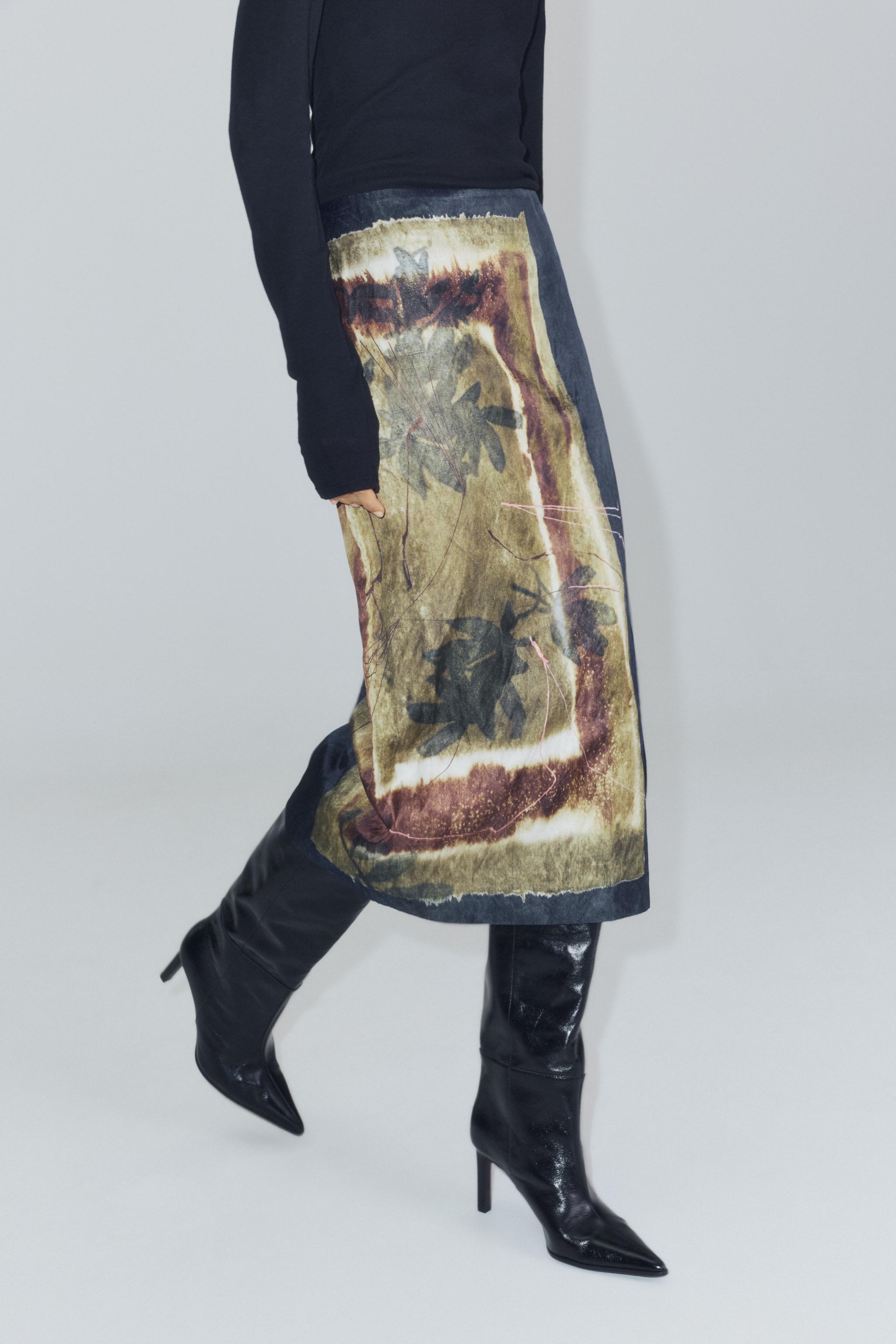 ZW COLLECTION PRINTED MIDI SKIRT