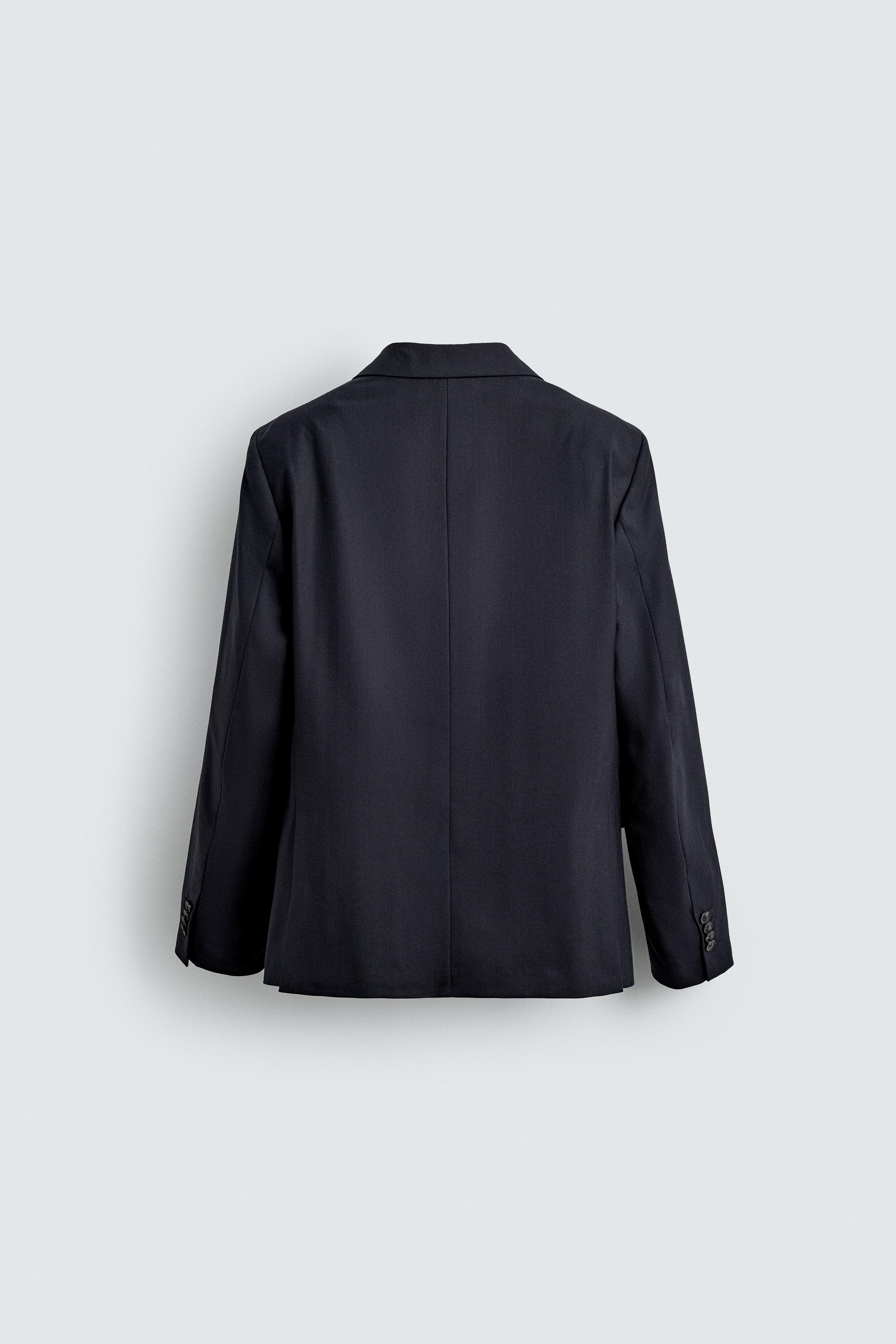 HERRINGBONE SUIT BLAZER - Navy blue | ZARA United States