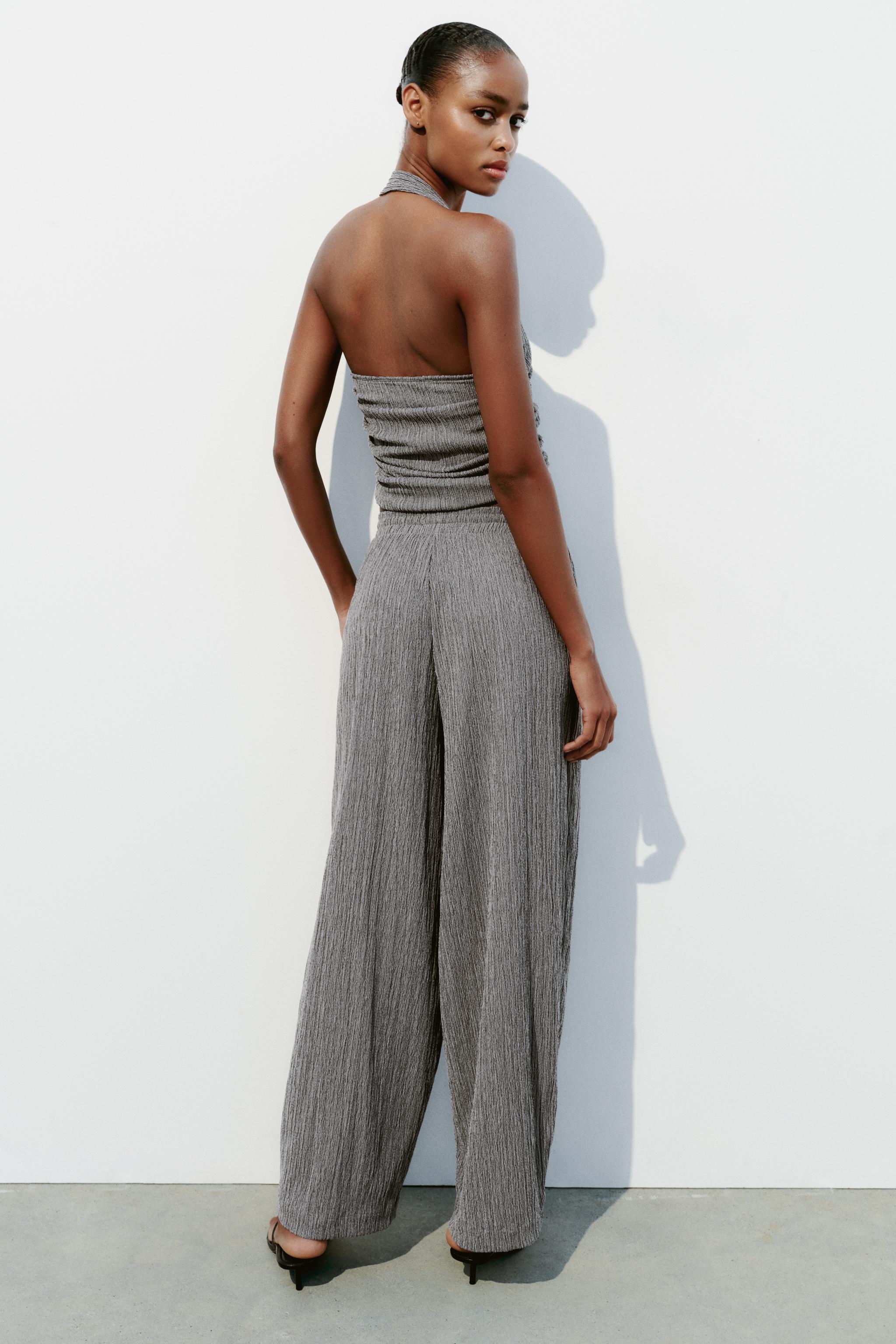 VOLUMINOUS TEXTURED PANTS - Pearl gray | ZARA Canada