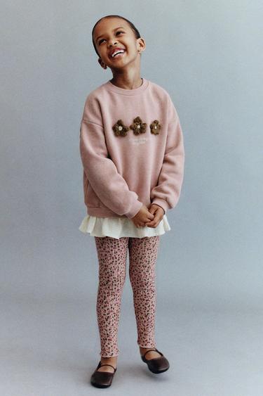 SUDADERA COMBINADA FLORES - Rosa empolvado de Zara