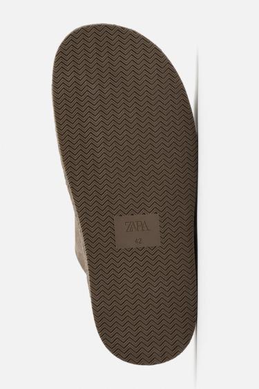 Zara DOUBLE STRAP LEATHER SANDALS - 1-832