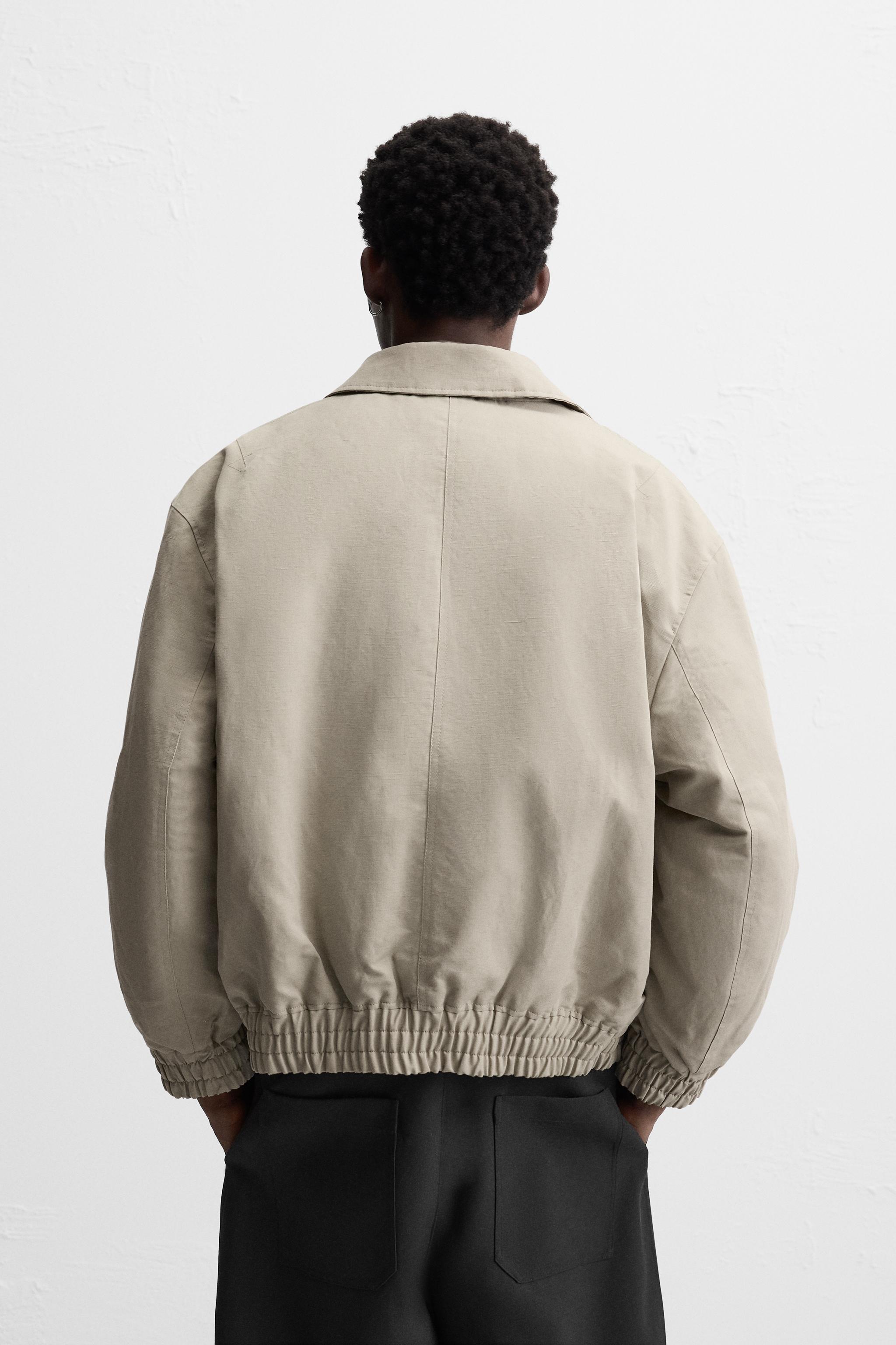 PADDED COTTON-LINEN JACKET - Light gray | ZARA United States