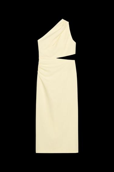 ASYMMETRIC CUT OUT MIDI DRESS - Yellow by Zara - Image 0