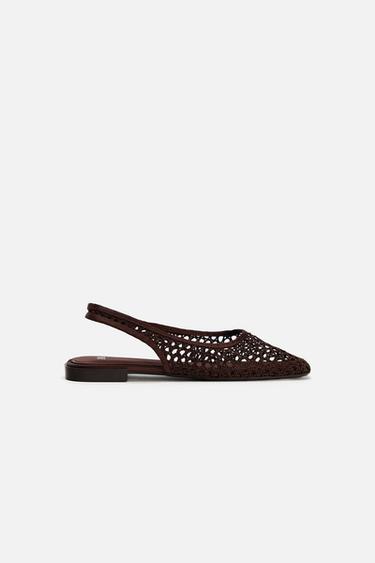 SAPATILHA TRANÇADA MULES - Marrom da Zara