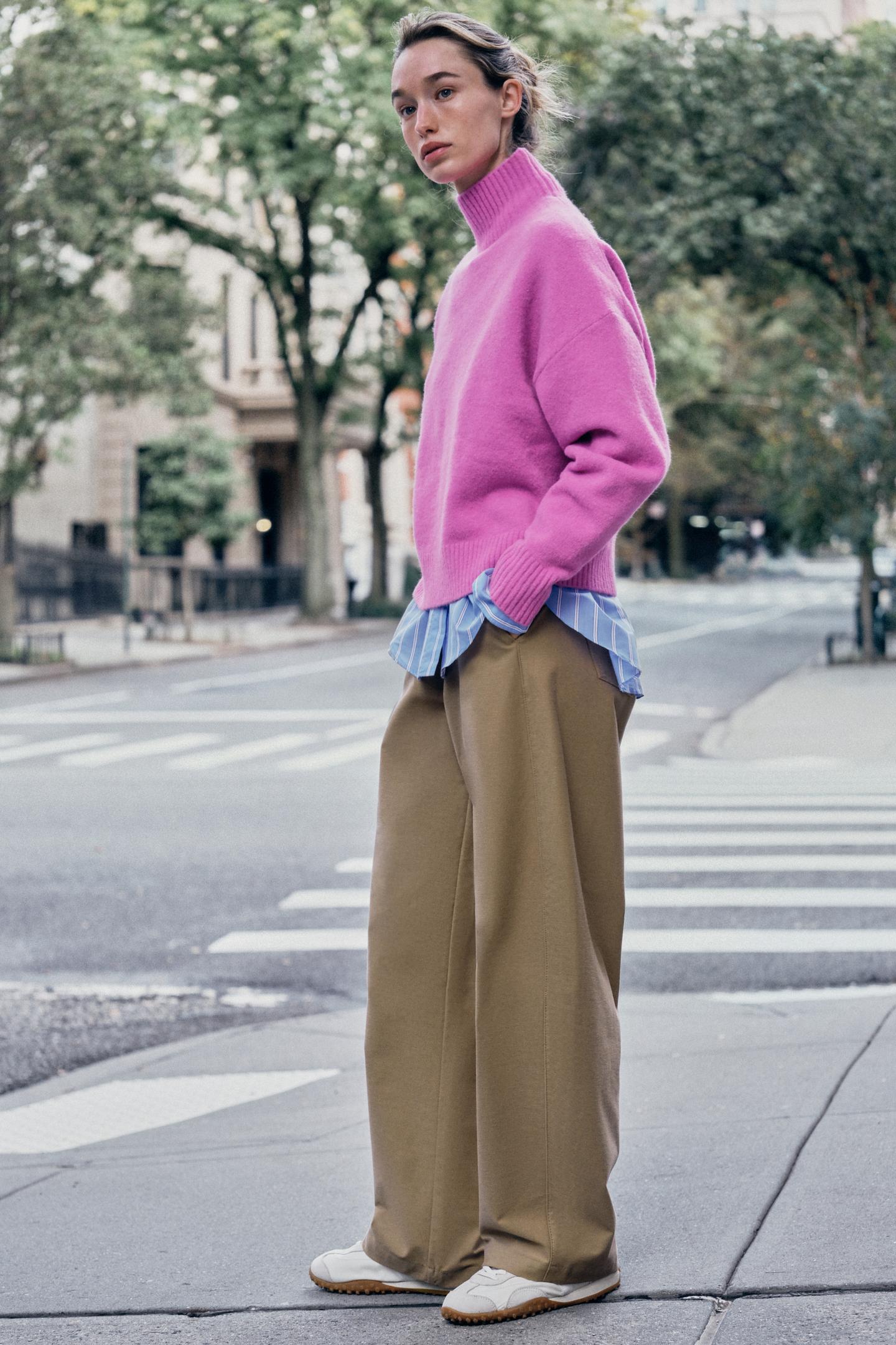 Женский свитер Zara Soft Knit, цвет: Розовый — фото 4